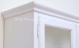 Libreria smontabile classica in legno con finitura bianco anticato